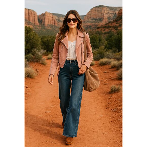 BlankNYC Dusty Rose Suede Moto Jacket  | Boho Luxe | Y2K Coquette Street Style - Picture 8 of 16